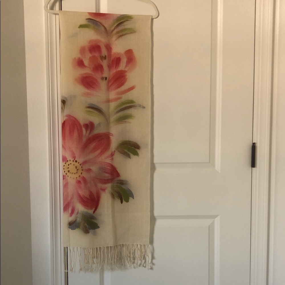 NEW Nordstrom Light Cashmere Floral Scarf